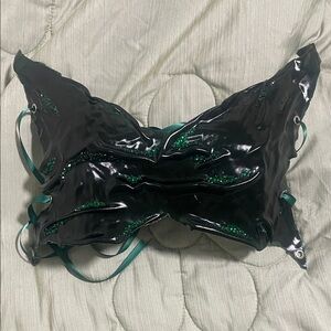 Dark green resin corset top